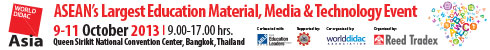 Worlddidac Asia 2013 will connect 120 leading brands of educational materials and technologies from 25 countries with 12,000 educators, purchasing executives, and academics from across ASEAN.<br>
This is where the level of education will be raised as the visitors discover innovations that will enhance the learning of their students. 
Co-located with the show will be the leading international forum on education in Asia: Asia Education Leaders Forum,